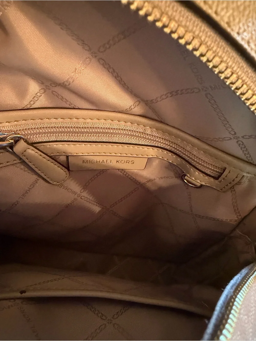 MICHAEL KORS Two Toned Gray RHEA Large Logo Backpack - used once